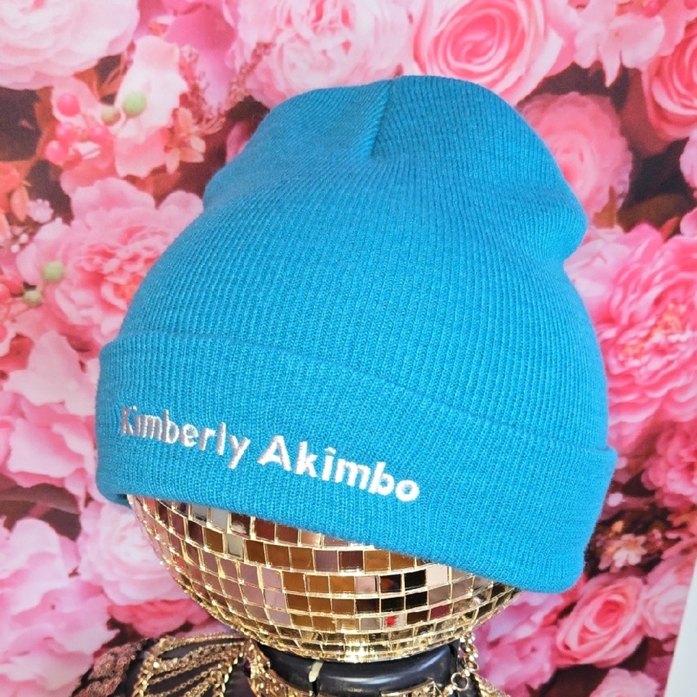 KIMBERLY AKIMBO musical blue beanie NEW one size fits all Unisex